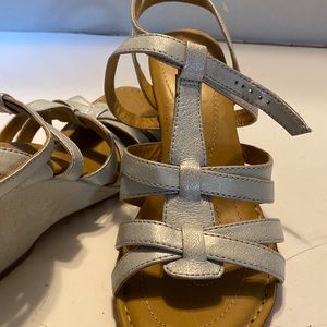 Crown by Born.  Silver wedge sandals.  Size 8
